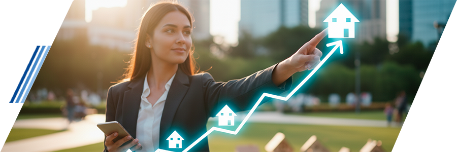 mujer analizando la plusvalía inmobiliaria de las casas en Querétaro